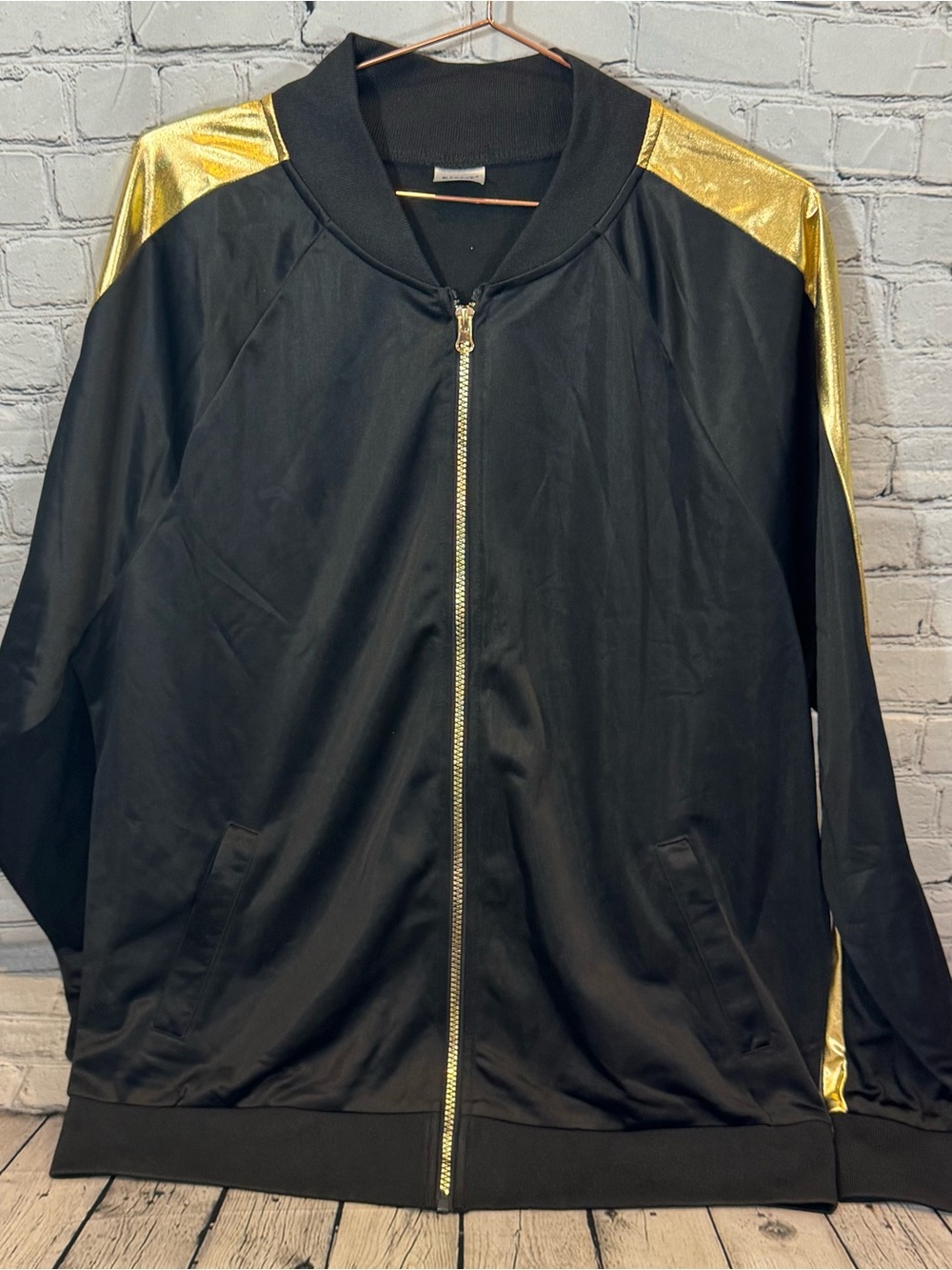 Spirit Halloween Black and Gold Track Jacket